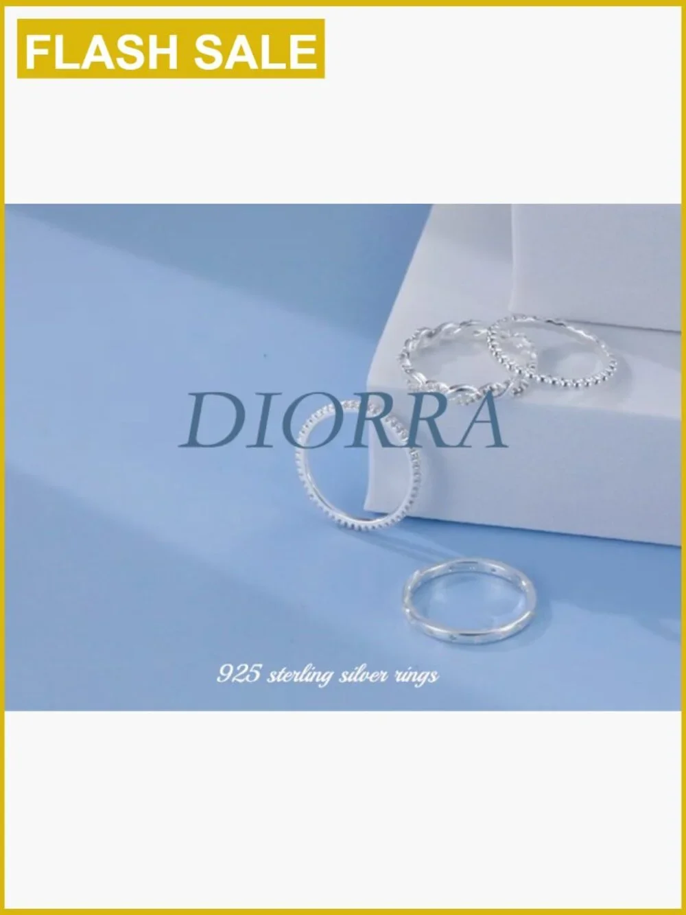4PCS Sterling Silver Stackable Rings Set CZ Thin Band Rings Size 5-10
